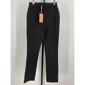 Quince Women's Ultra-Stretch Ponte Straight Leg Pants 30" inseam Black XS
